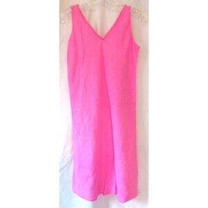 Lilly Pulitzer Pink Sleeveless V Neck Knee Length Sheath Dress Size XS EUC